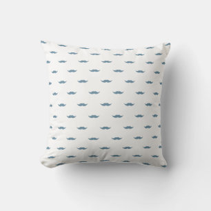 Blue Moustaches Cushion