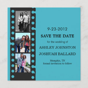 Blue Movie Film Strip Save The Date Invites