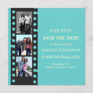 Blue Movie Film Strip Save The Date Invites