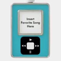 Blue MP3 Player Ornament - Add Your Favourite Song