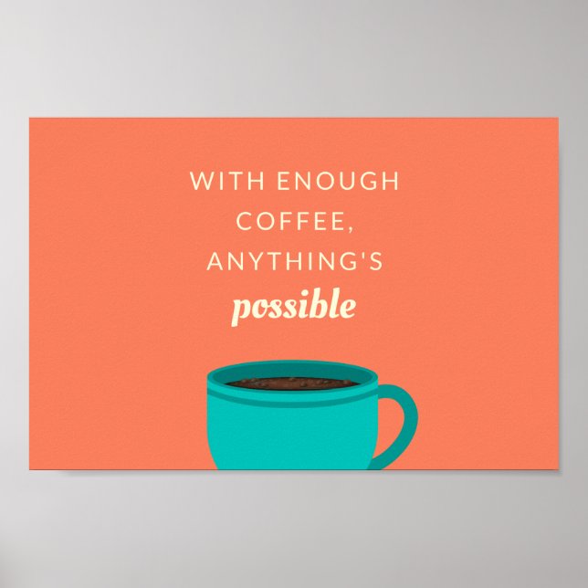 Blue Mug Coffee Quote Poster (Front)
