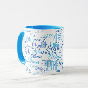 blue mug with name