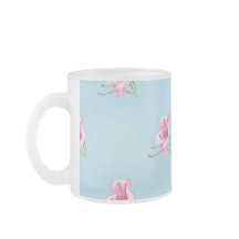 Blue mug with pink Lilly's 