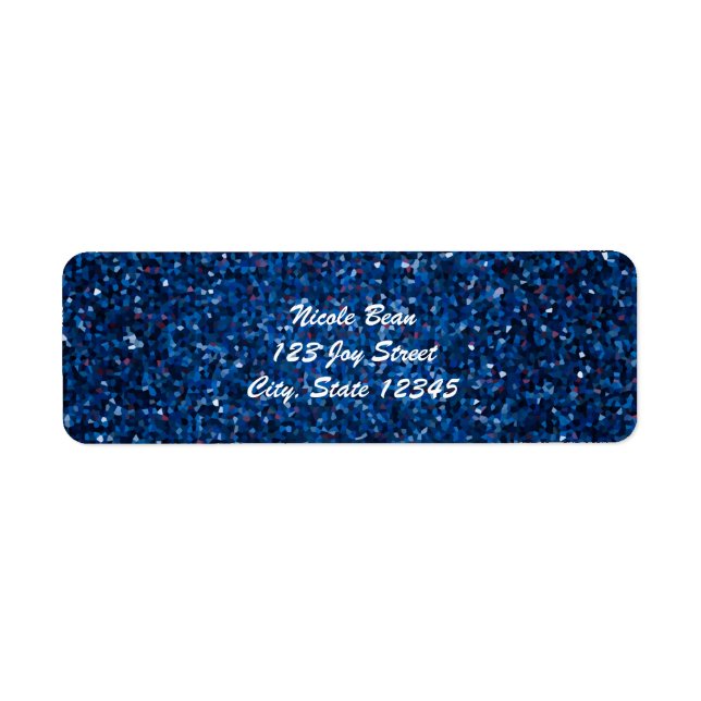 Blue & Multi Colour Mosaic Cool Address Labels (Front)