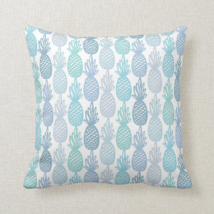 Blue Multicolor Tropical Pineapple Pattern Cushion