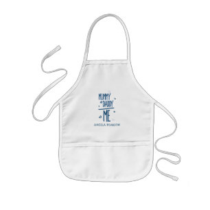 Blue Mum + Daddy Funny Quote for Kids Kids Apron