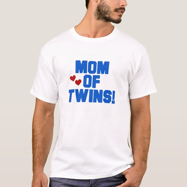 Blue Mum of Twins T-Shirt (Front)