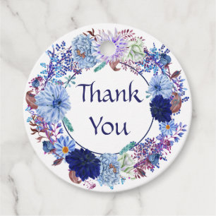 Blue Mum Wreath Generic Thank You Favour Tags