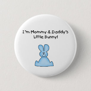 Blue Mummy and Daddy's Little Bunny T-shirts 6 Cm Round Badge