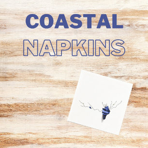 Blue Murex scallop seashell unique coastal Napkin