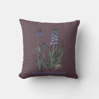 Blue Muscari Hyacinths Cushion