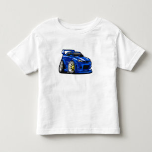 Blue muscle car speed cartoon - Choose back color Toddler T-Shirt