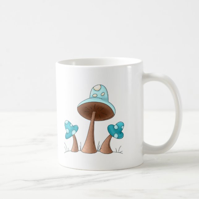 Blue Mushrooms Coffee Mug (Right)