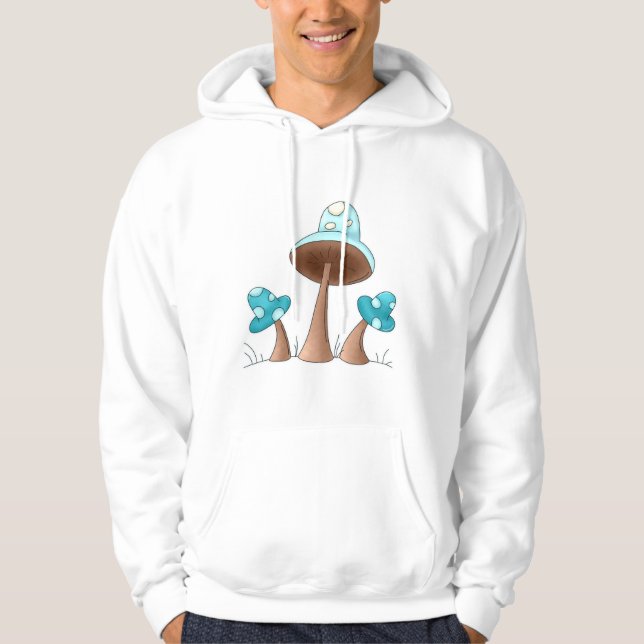 Blue Mushrooms Hoodie (Front)