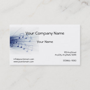 Blue Music Explosion on White Background Business Card