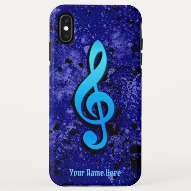Blue Music Note Symbol iPhone XS Max Case (Back)