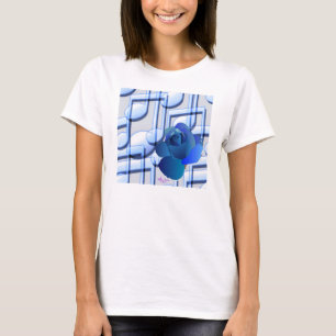 Blue Music Notes & Blue Rose Flowy Long Sleeves T-Shirt