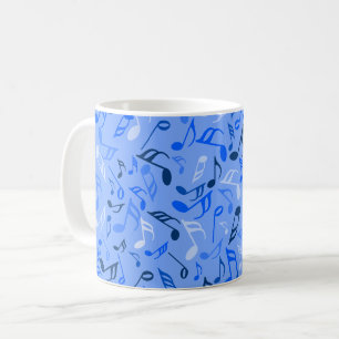Blue Music Notes Folded Note Card Coffee Mug
