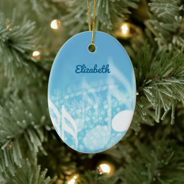 Blue Music Personalised Ceramic Tree Decoration (Tree)