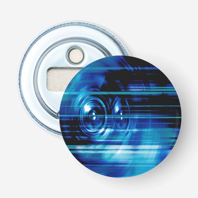 Blue music speakers bottle opener (Front)