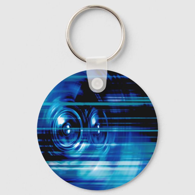 Blue music speakers key ring (Front)