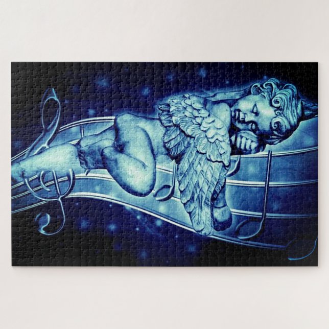 Blue Musical Angel Jigsaw Puzzle (Horizontal)