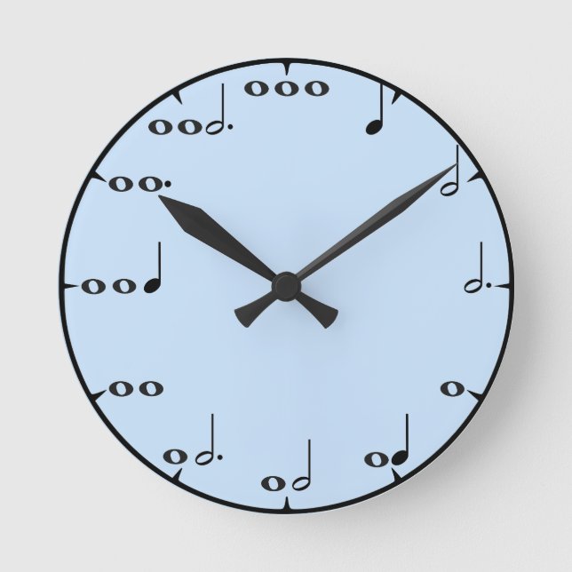 Blue Musical Math Wall Clock (Front)