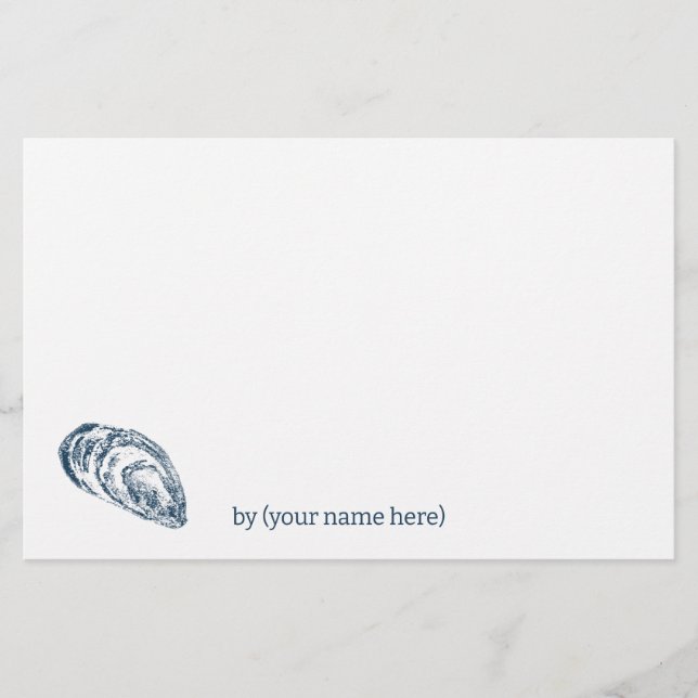 Blue mussel sea coastal ocean all occasion blank stationery (Front)