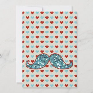 BLUE MUSTACHE AND RED HEARTS GLITTER
