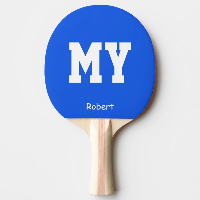 Blue My Name Personalised Ping Pong Paddle (Front)