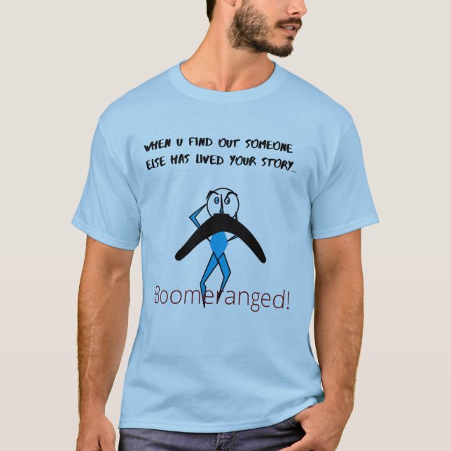 Blue  'My Story'  Basic  Boomeranged T-Shirt (Front)
