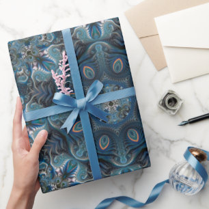 Blue Mysterious Space Mandala Wrapping Paper
