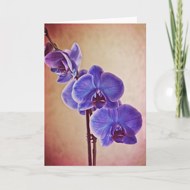 Blue Mystique Orchids Note Card (Front)