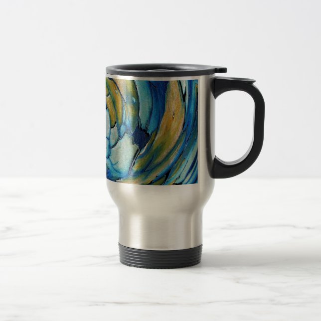 Blue N Gold Dolphin vs Eagle Travel Mug (Right)