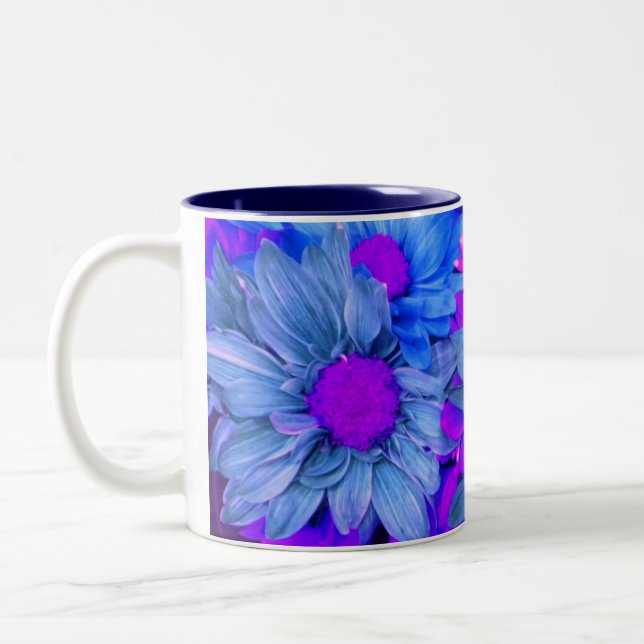 Blue N Purple Daisies Mug (Left)