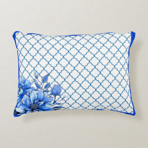 Blue n White Floral Beauty Decorative Cushion