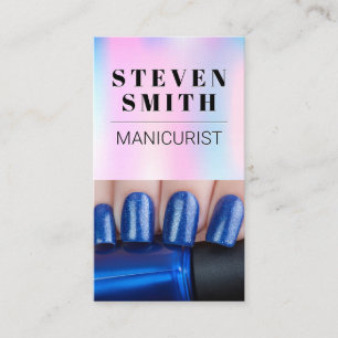 Blue Nails Polish Manicurist Appointment Card