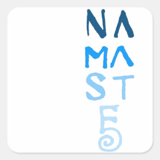 Blue Namaste Word Square Sticker