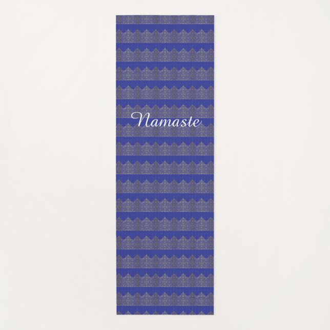 Blue Namaste yoga mat (Front)