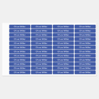 Blue name labels for school camp daycare