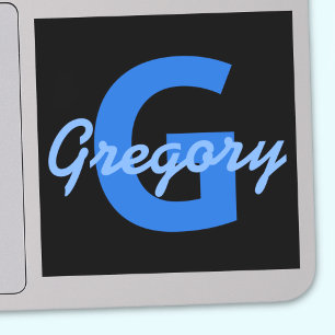 Blue Name & Monogram