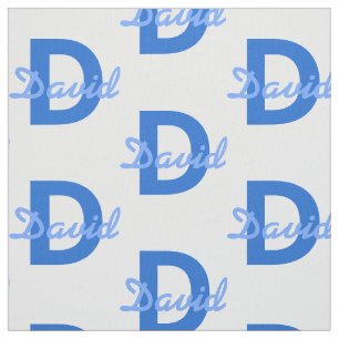 Blue Name & Monogram Fabric