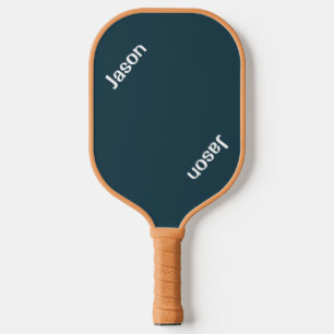 Blue Name Monogram Simple Minimal Cute Trendy Cool Pickleball Paddle