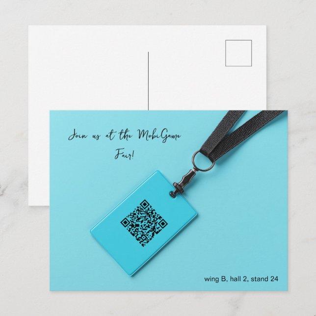 Blue Name Tag Fair Postcard (Front/Back)