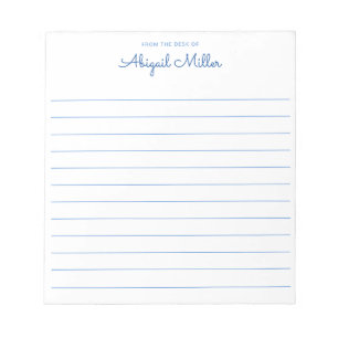 Blue Named Notes Lined Personalised Notepad