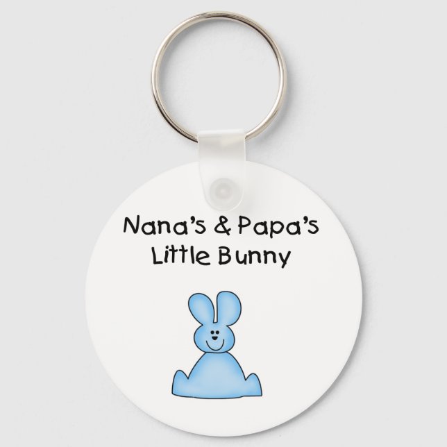 Blue Nana's and Papa's Little Bunny Key Ring (Front)