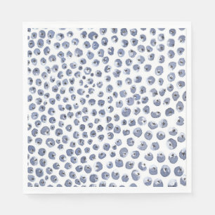 Blue Napkins Handpainted Watercolor Blueberry 
