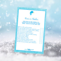 Blue Narwhal Over and Under Baby Shower Game