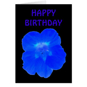 Blue Nasturtium Customisable Birthday Card