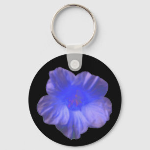 Blue Nasturtium Flower Keychain